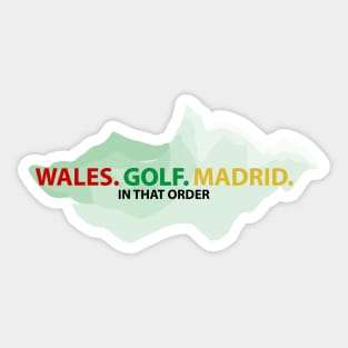 Wales Golf Madrid Sticker